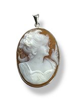 Pendant Mandile 1922 Woman Cammei  in Silver Conchiglia 2MCICM69